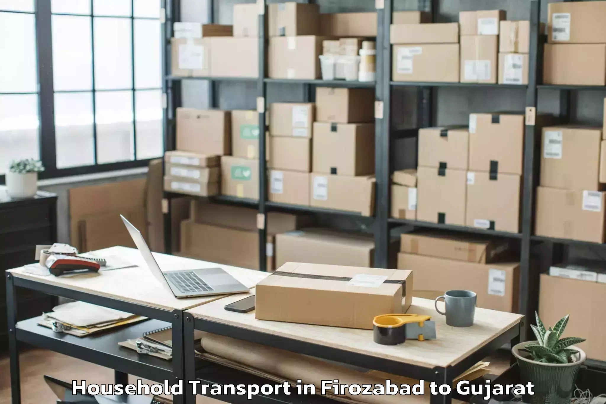 Top Firozabad to Jhagadia Household Transport Available